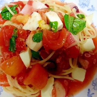 タコとトマトの冷製パスタ